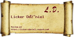 Licker Dániel névjegykártya